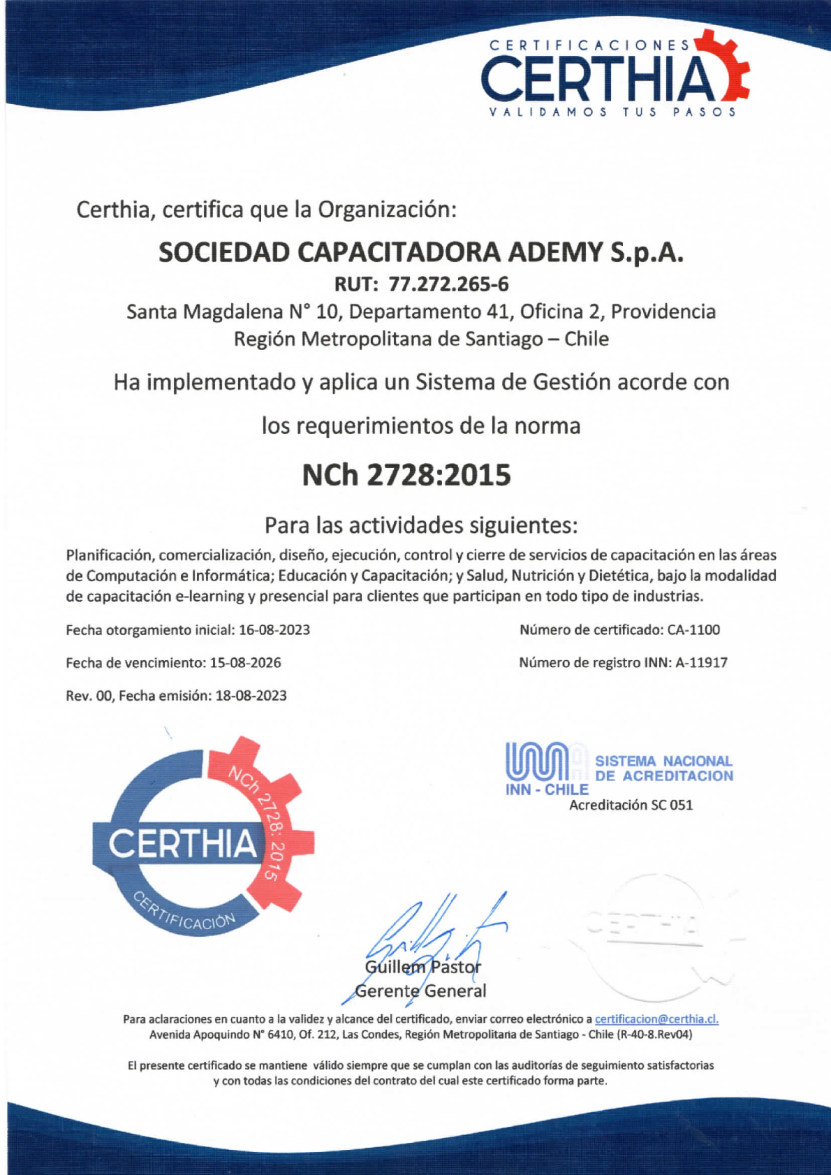 CERTIFICADO ADEMY